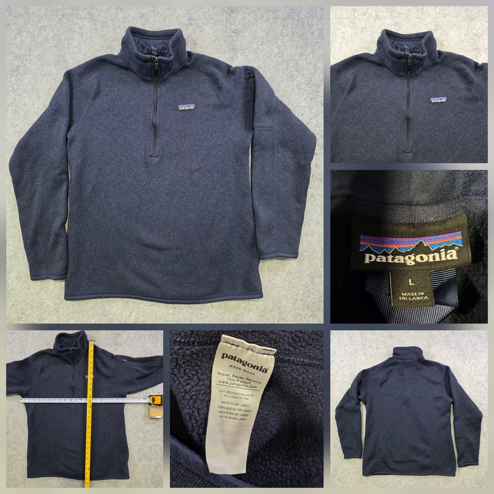Patagonia Better Sweater‎ Pullover Womens Large Blue 1/4 Zip Fleece Jacket 25618